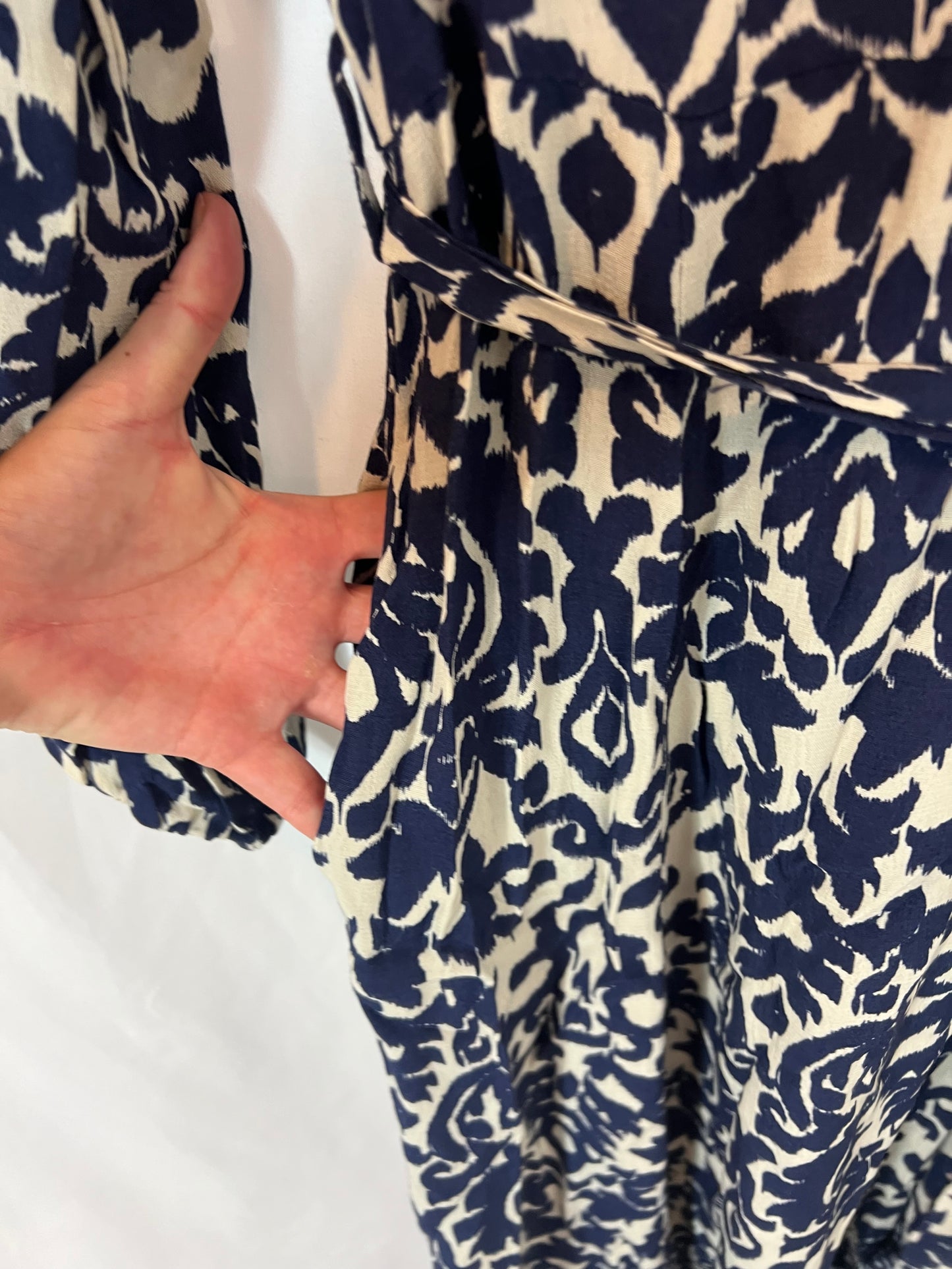 ZARA. Long blue print dress. Size XS