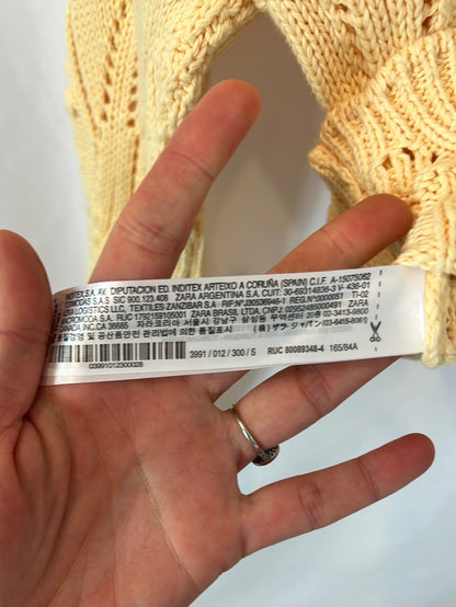 ZARA. chaqueta punto bordados T.s