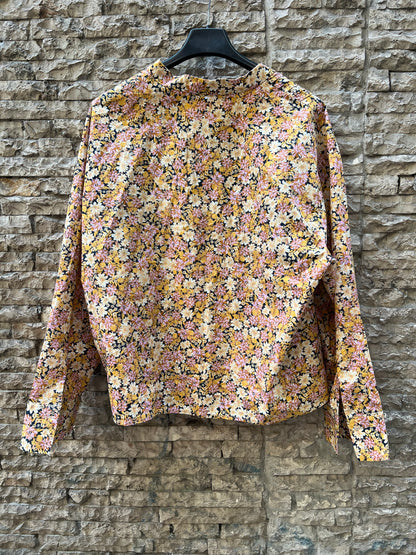 MANGO. Blusa mostaza flores T.s