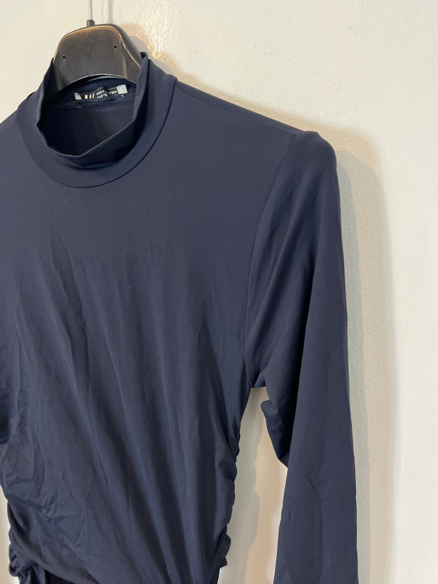 ZARA. Vestido largo azul abertura. T S