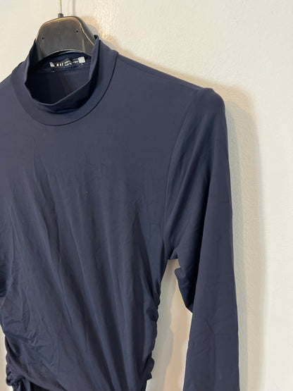 ZARA. Vestido largo azul abertura. T S