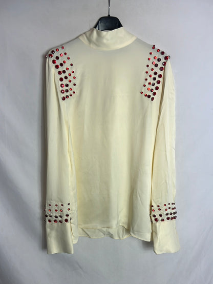 ZARA. Vanilla blouse with rhinestones. TM