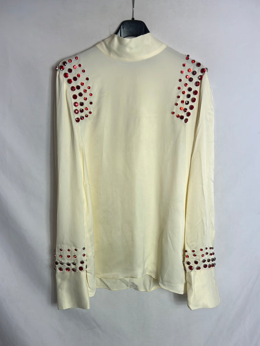 ZARA. Vanilla blouse with rhinestones. TM