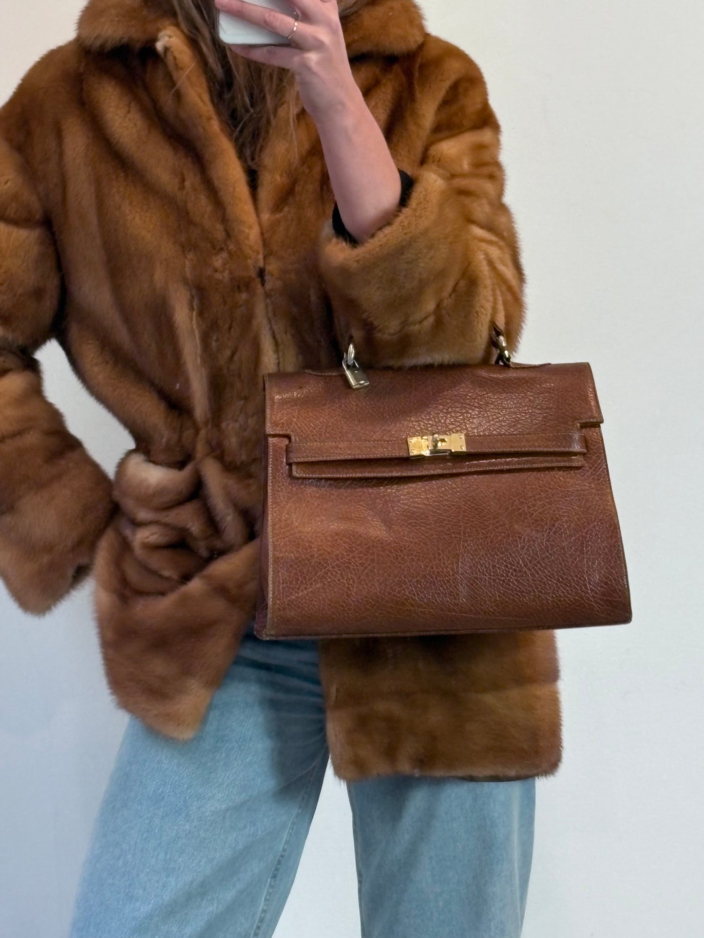 OTRAS. Bolso de mano piel vintage