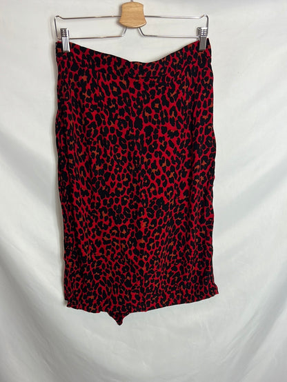 ZARA. Falda midi animal print. T L