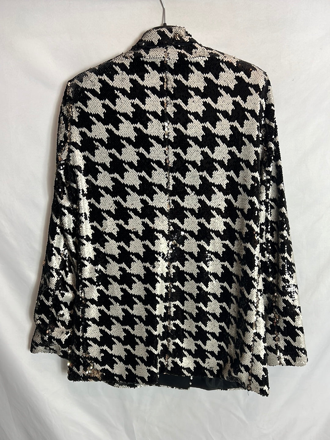TOPSHOP. Houndstooth Sequin Blazer. TM