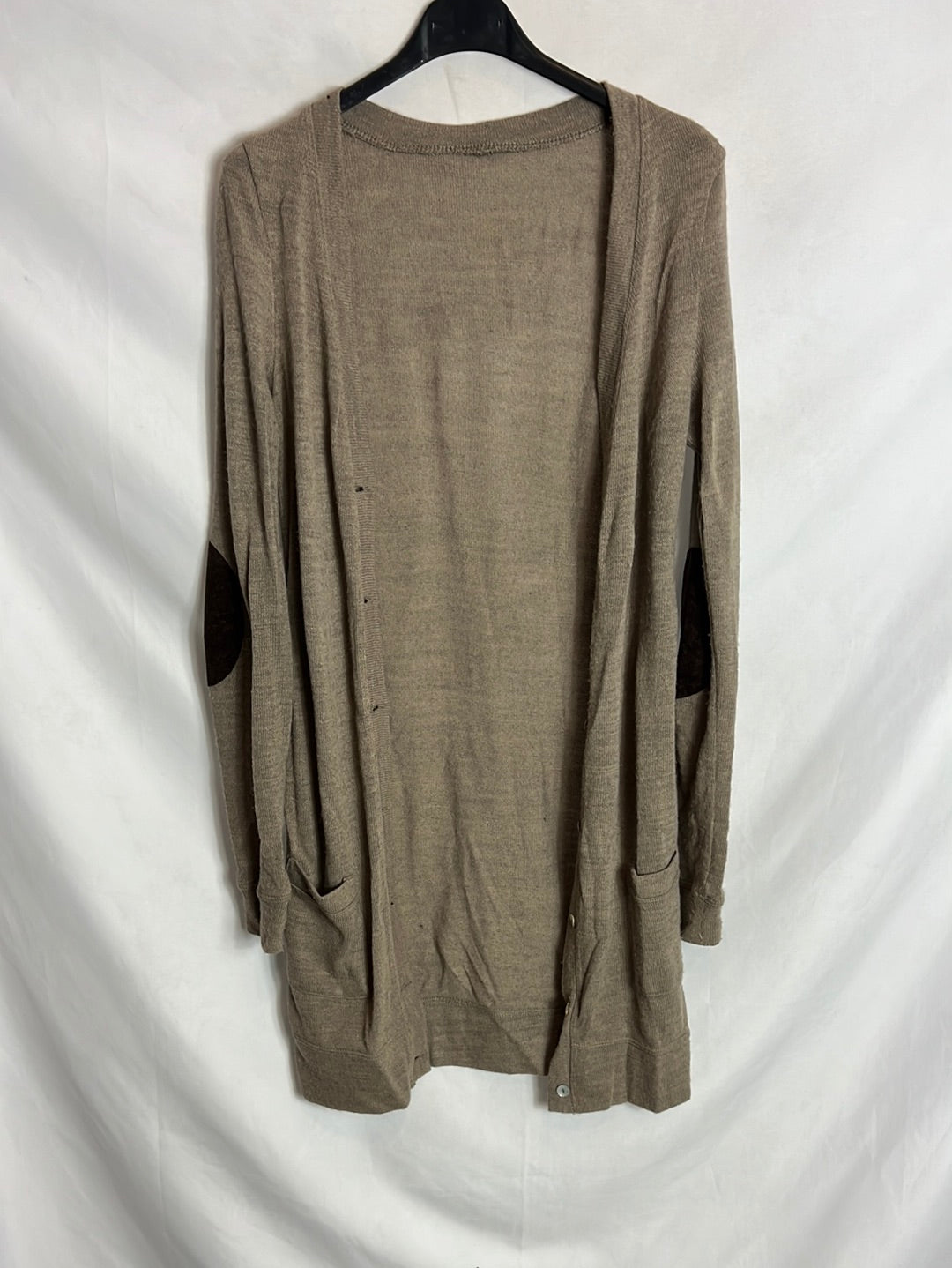 OTHER. Heathered brown cardigan with elbow patches. Size S/M