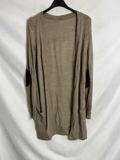 OTHER. Heathered brown cardigan with elbow patches. Size S/M