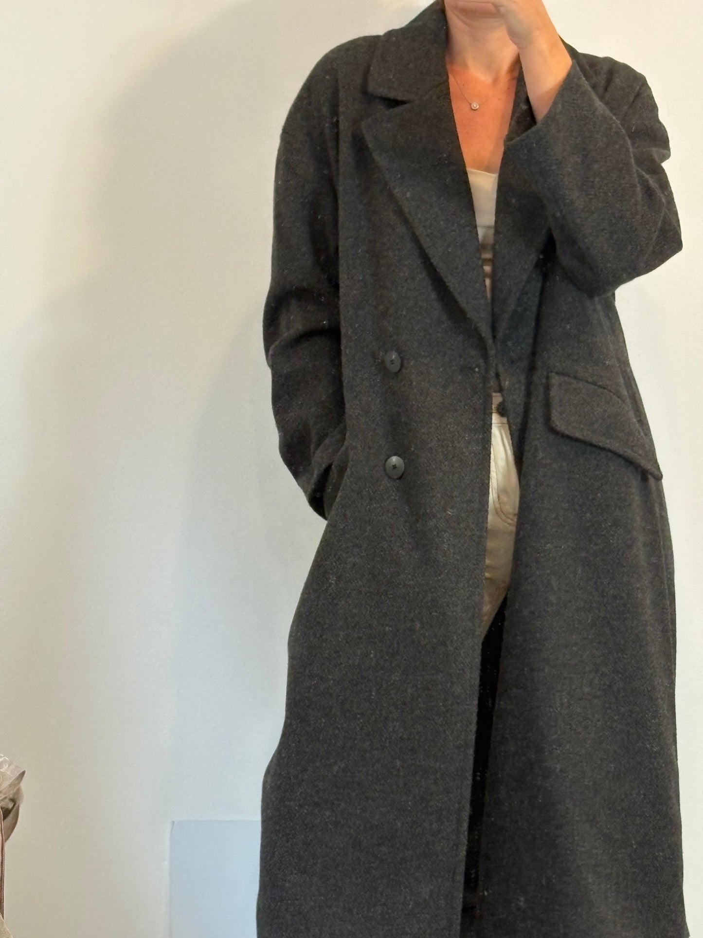 ZARA. Abrigo largo gris marengo