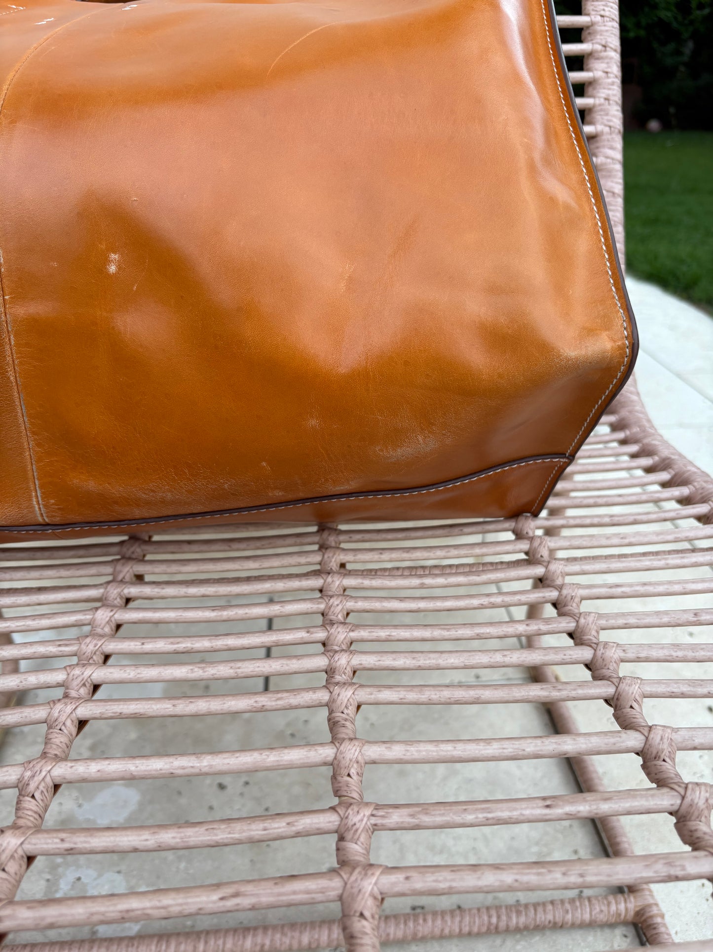ZARA HOME. Bolso shopper camel piel