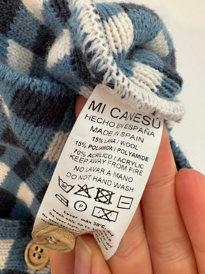 MI CANESÚ. Chaqueta punto cuadros con lana. T 36 meses