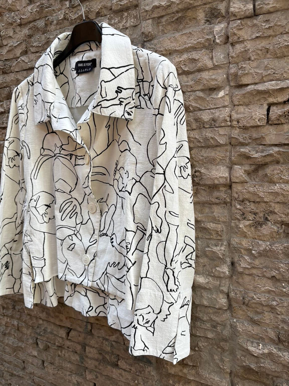 ISABEL DE PEDRO. Chaqueta lino estampada
