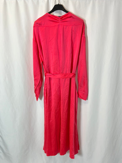 FORTE FORTE. Fuchsia silk midi dress. Size 0 (XS/S)