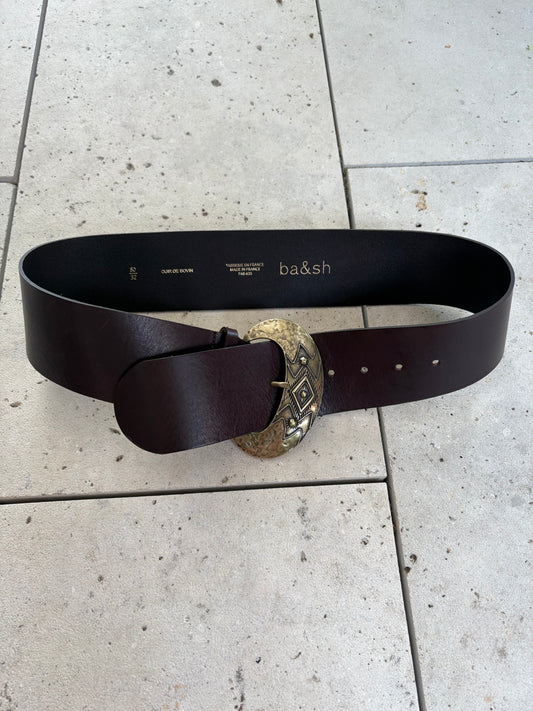 BA&SH. Cinturón marrón piel . T 80