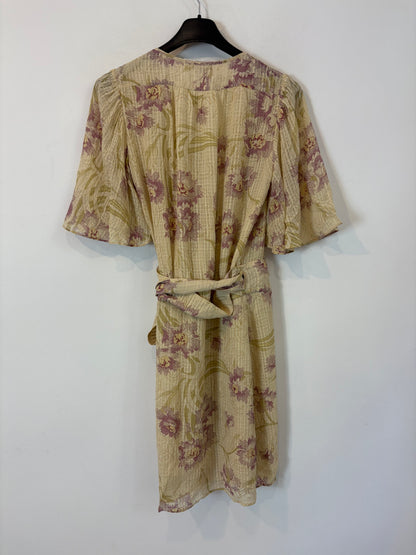 VANESSA BRUNO. Vestido corto cruzado seda. T 34