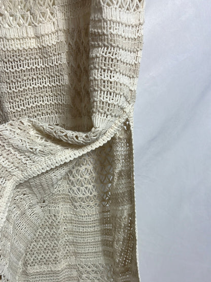 SCALPERS. Vestido beige calado largo. T S