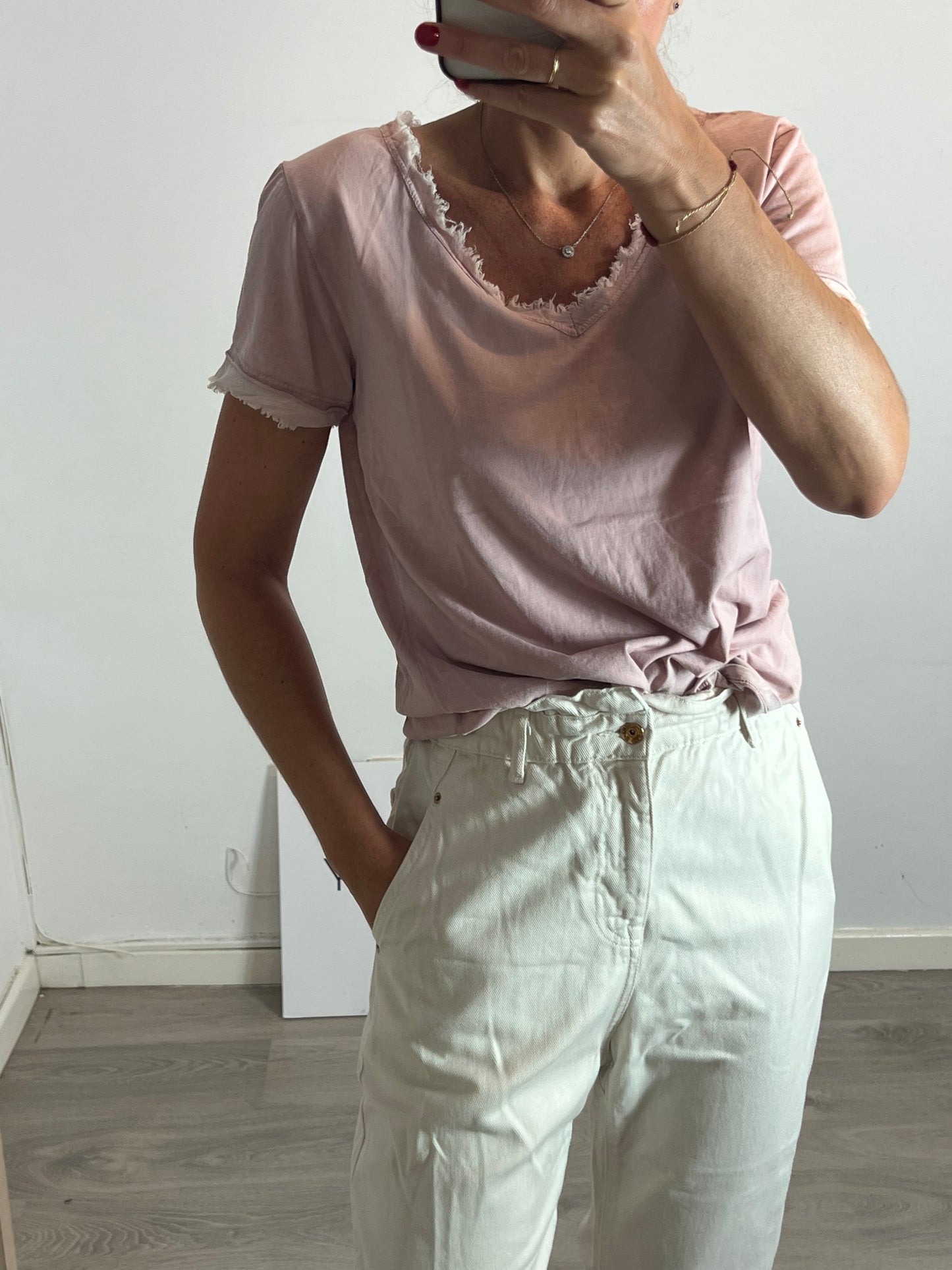 RENATTA&amp;GO. Heathered pink T-shirt. Medium/Large