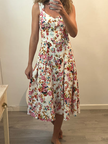 MANGO. Vestido midi flores T.m