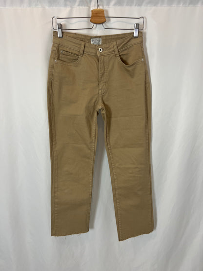 CORTEFIEL. Dark beige straight-leg denim. Size 36