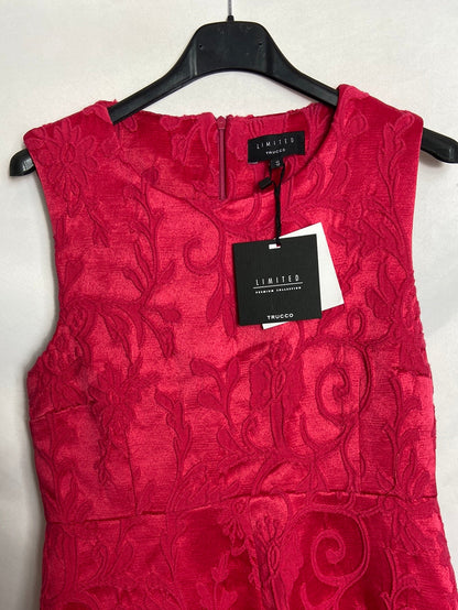 TRUCCO. Vestido midi rosa textura T. S