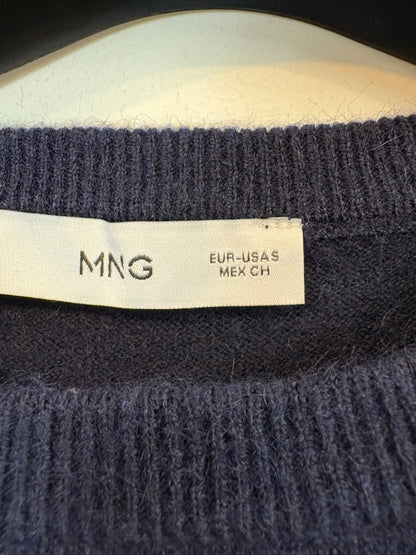 MANGO. Navy blue sweater with shoulder pads. TS