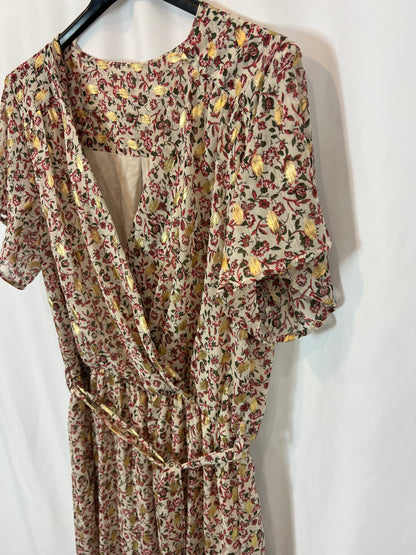 OTHERS. Long floral dress with gold details. TS