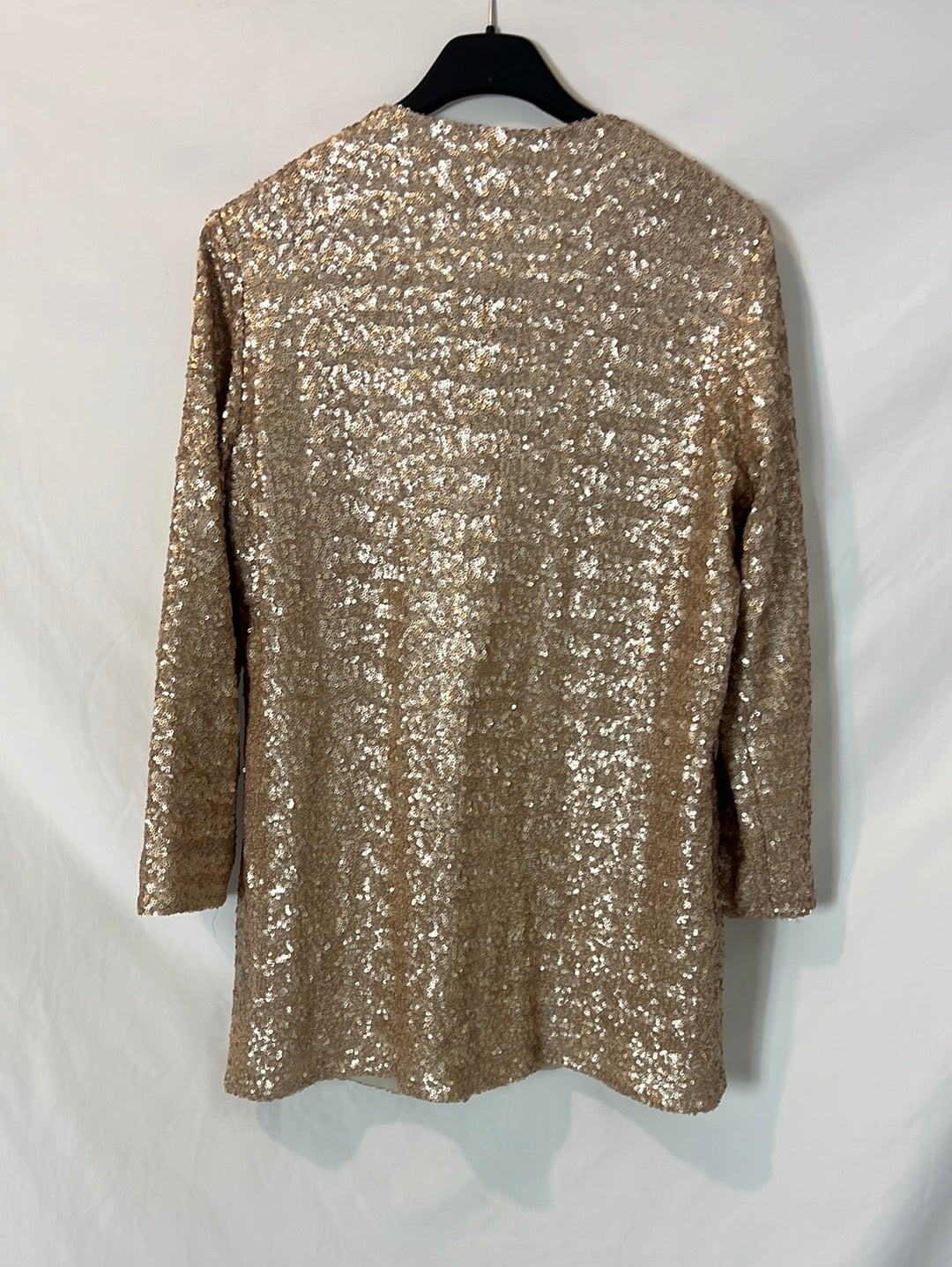 HAKEI. Blazer beige lentejuelas T.l