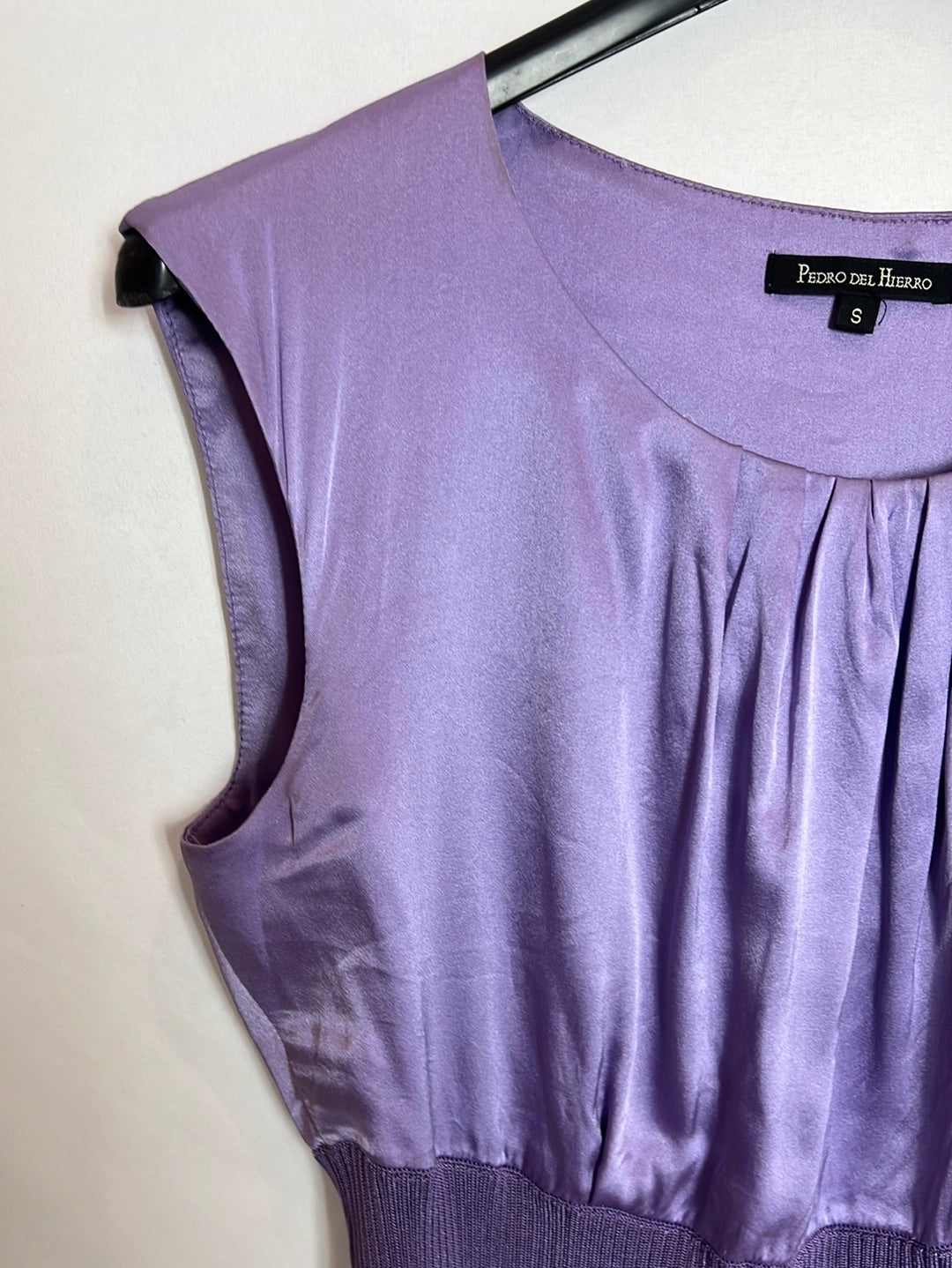 PEDRO DEL HIERRO. Purple double-textured top. TS