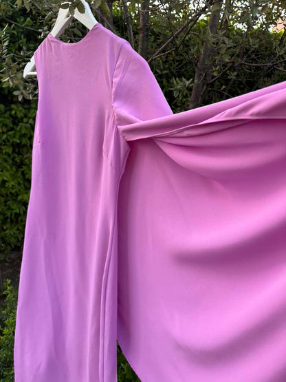 MANGO. Vestido largo capa asimétrica