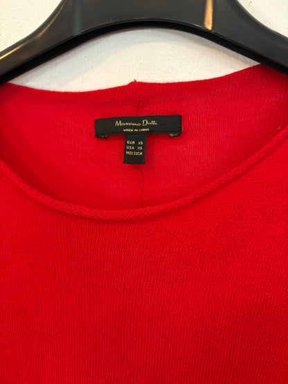 MASSIMO DUTTI. Top rojo algodón