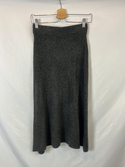 ZARA. Falda midi gris punto T.s