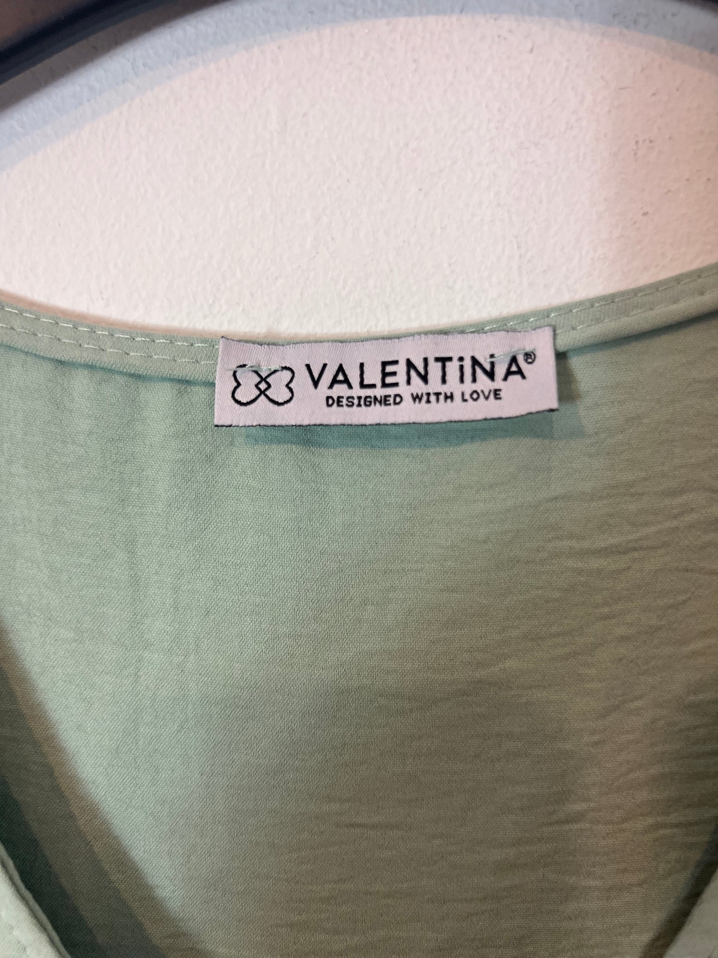 VALENTINA. Long water green textured Tu(l) dress