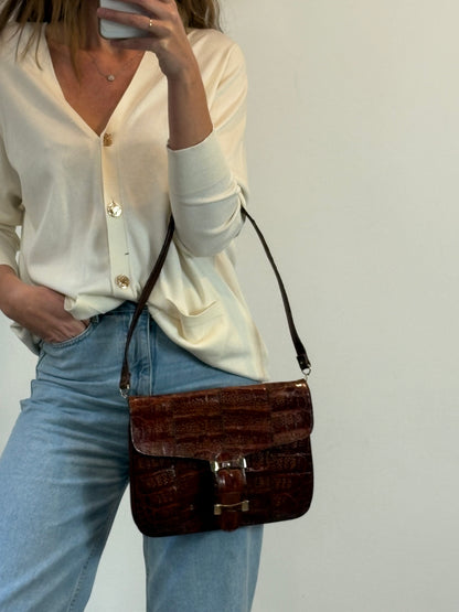 OTRAS. Bolso piel vintage hebilla