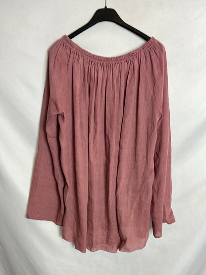 FORTE FORTE. A total look with a flowing pink blouse and trousers. Size 2(S)