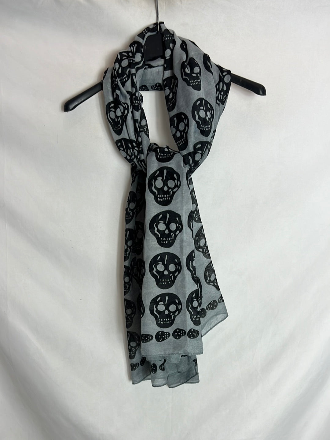 OTHER. Blue-grey skull scarf.