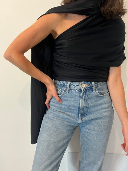 DUARTEby CRUSSET. Top negro asimétrico  T.u(S)