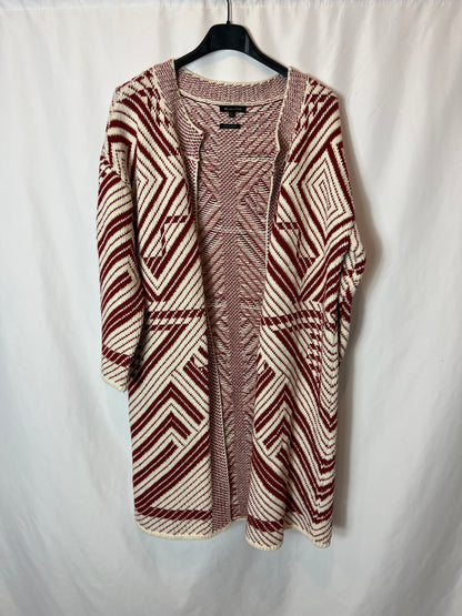 MASSIMO DUTTI. Kimono bicolor punto