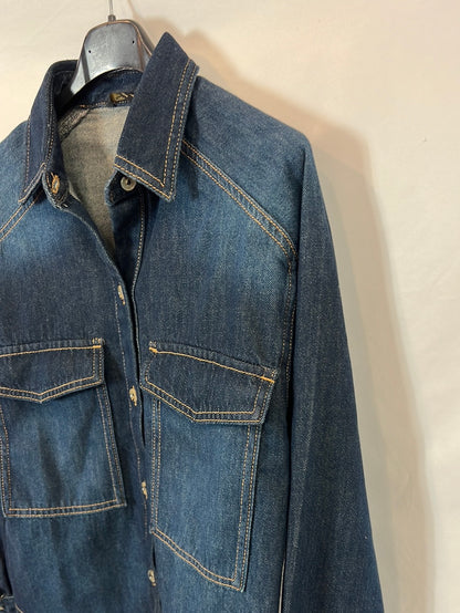 MASSIMO DUTTI. Denim shirt with pockets. TS