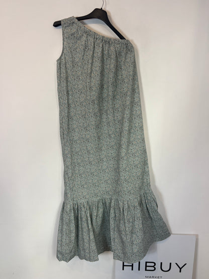 JULISE MAGON. Vestido largo asimétrico flores mini. TU (S/M)