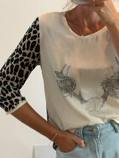 MAISON SCOTCH. Top fluido estampado. T 3 (M/L)