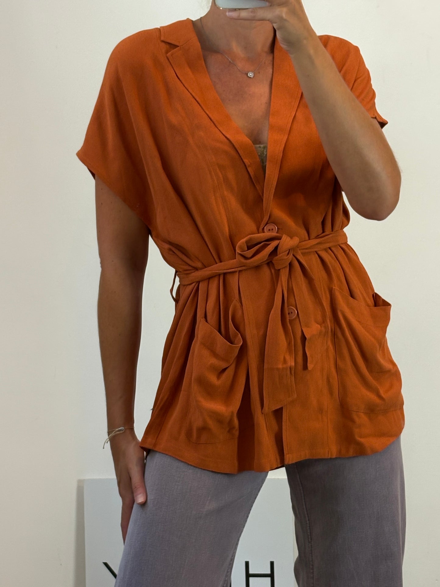 AMERINCAN VINTAGE. Chaleco fluido teja T.xs/s