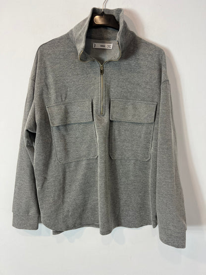 MANGO. Sudadera gris jaspeada. T M