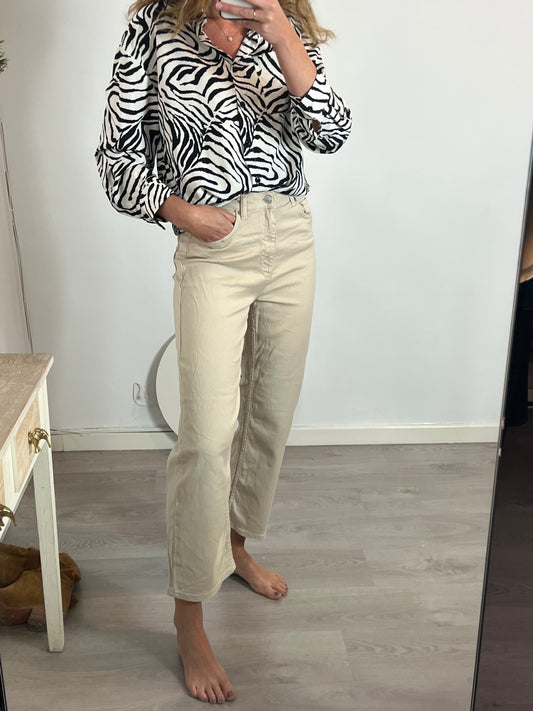 NA-KD. Pantalón denim beige T.38