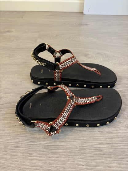 MAJE. Sandalia plana de cuerda y piel