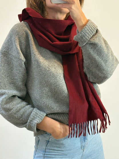 LAURÉL. Bufanda burdeos lana