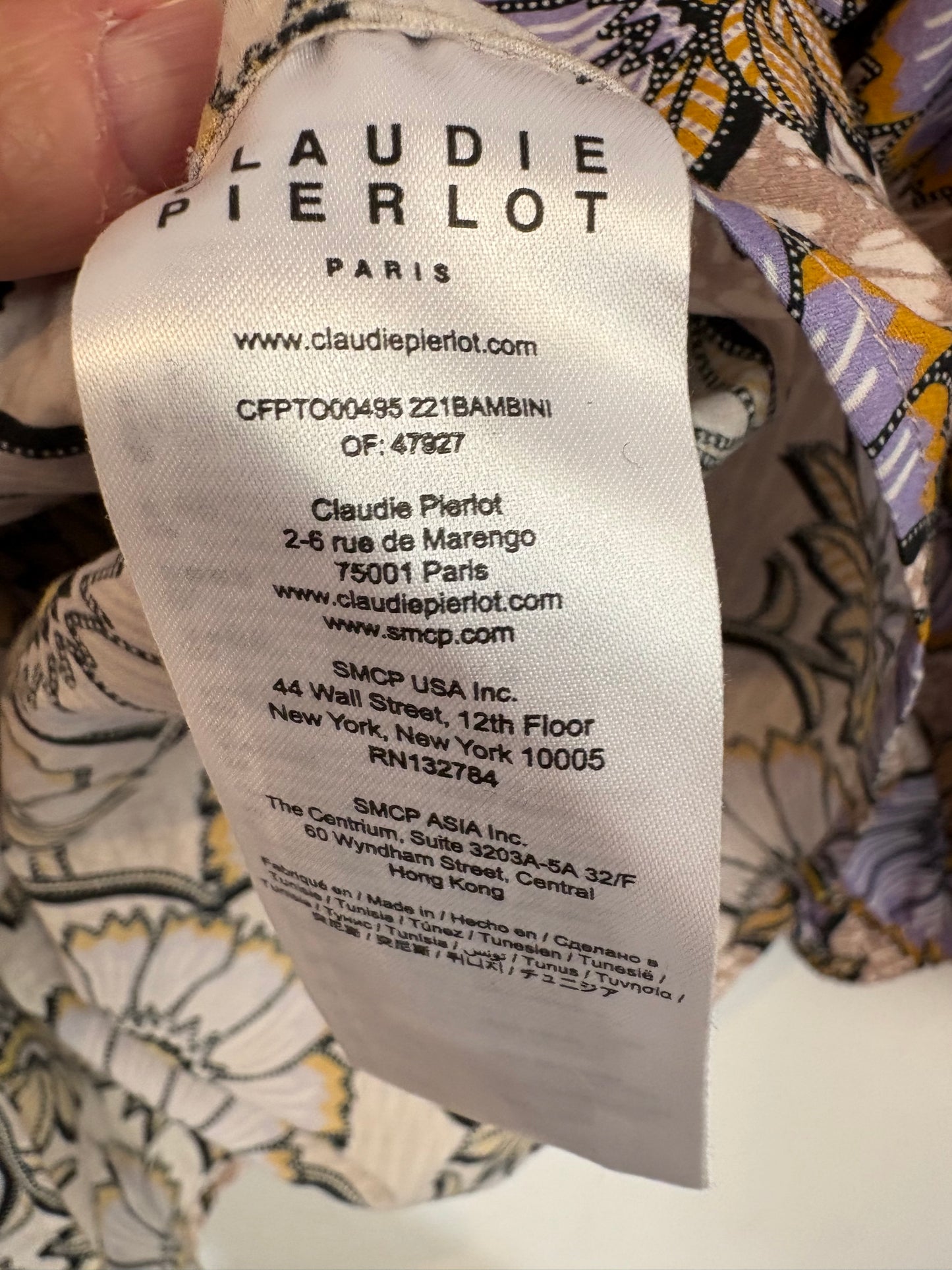 CLAUDIE PIERLOT. Blusa flores cruzada
