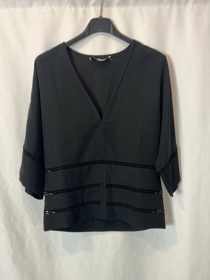 IRO. Black perforated blouse. T 34