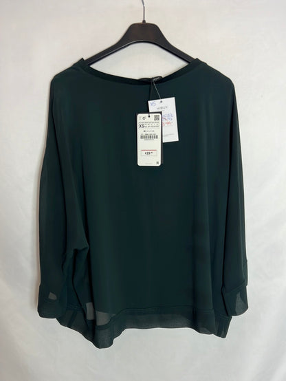 ZARA. Flowy green top. Size XS