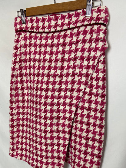 ZARA. Falda corta pata de gallo T. S