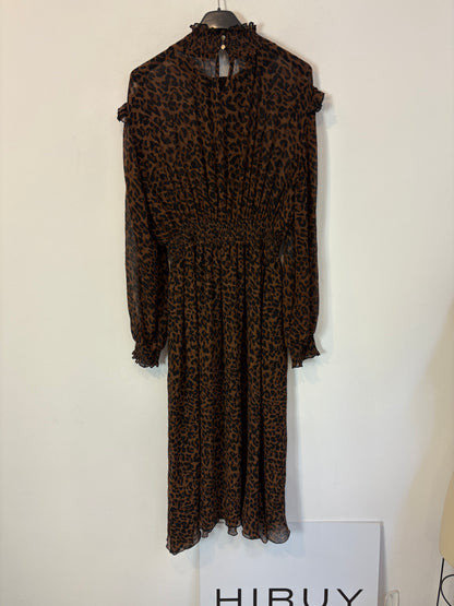 ZARA. Vestido estampado marrones